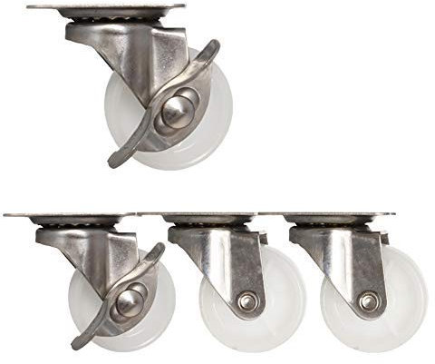 dcIustfHE Reladoras de 1.5 Pulgadasas de Ruedas Universales Giratorias de 2 Pulgadas Nylon 304 Muebles de Acero Inoxidableer para Mesa de Muebles Camino de Trabajo Ruedas de Reemplazo de Banco de Trab