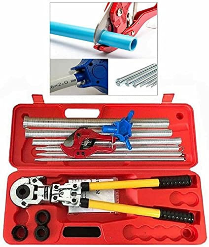 Fricienc Presszange TH-Kontur Rohrpresszange 16-32mm mit TH-Konturpressenzange Montage-Werkzeug-Set Profi Presswerkzeug Biegefedern Rohrschere Kalibrierer
