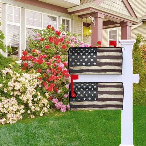 LZQPOEAS Copertura magnetica per cassetta postale per giardino, bandiera americana, copertura per cassetta delle lettere, decorazione per esterni, copertura invernale per cassetta postale per cortile,