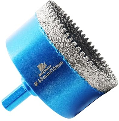 Dry Diamond Core Drill Bit Set,BRSCHNITT 65mm Diamond Hole Saw Core Drill Bit with Triangle Shank for Porcelain Tile Ceramic Stone Granite Marble