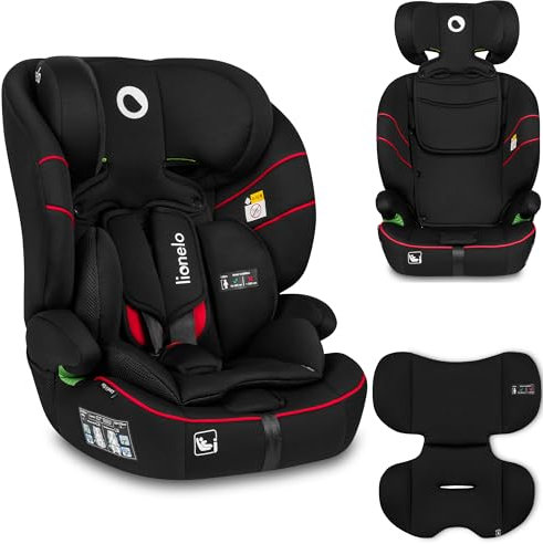 LIONELO Levi i-Size Kindersitz 76–150 cm R129 geprüft, Gruppe 1/2/3, vorwärtsgerichtet, Gurtmontage, 10-fach höhenverstellbare Kopfstütze, Memory Foam, Dri‑Seat Einlage, Seitenschutz, ab 15 Monaten
