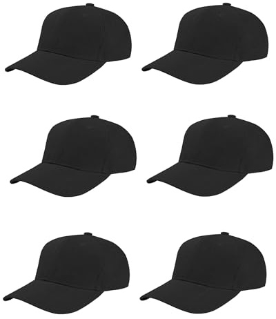 Children's Black Baseball Cap Unisex Kids Girls Boys Black Summer Hat 5 to 10 Years