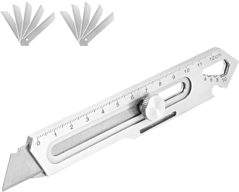 Dachiy Cuttermesser Profi, Edelstahl Universalmesser, Mit Extra 10 18mm Abbrechklinge, Mehrzweck Gebrauchsmesser, Multifunktionales Teppichmesser Druckguss Cutter Messer Für Innenbereich Heimwerker