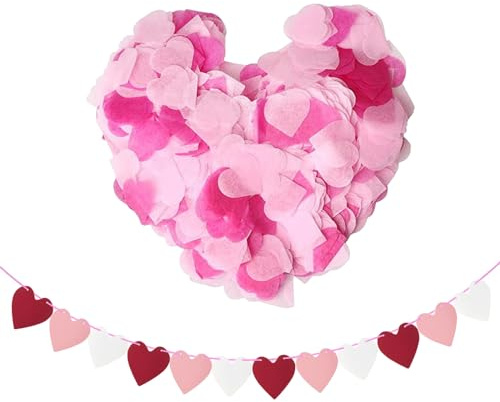 1 Packung herzförmiges Konfetti, 1 Stück Liebesfahne, Geburtstagsdekoration, Feiertagsdekoration, DIY-Dekoration, Party-Konfetti-Pailletten, Hochzeit, herzförmige Dekorationskonfetti