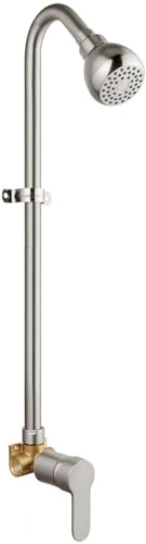 GBBNE Outdoor Shower Kit, Single Handle Outdoor Patio Faucet with High Pressure Shower Head and Valve, Brushed Nickel