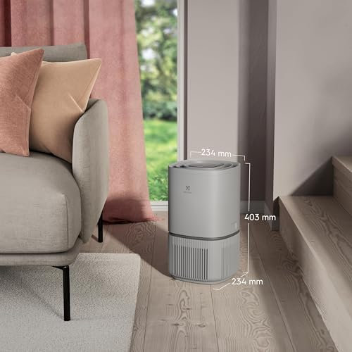 Electrolux Pure 300, Purificador de aire, Filtración multicapa, Sistema AirSurround, Circulación de aire 360°, Modo nocturno 20dB(A), EPO30311UG, Gris