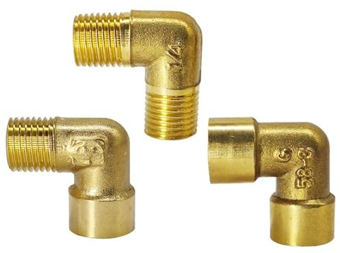 1 STÜCKE 1/8 1/4 3/8 1/2 Innengewinde x Außengewinde 90 Grad Messing Rohrbogen Fitting Wasser Kraftstoff Anschlusskupplung for Kupfer Adapter(L-MF4)