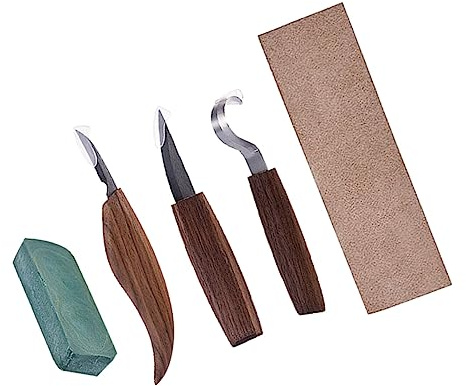 SEWACC Kit Per Intaglio Del Legno Manico in Legno Bulino Strumenti Per Falegname Acciaio Resistente Intaglio e Incisione Lavorazioni Artistiche e Fai Da Te