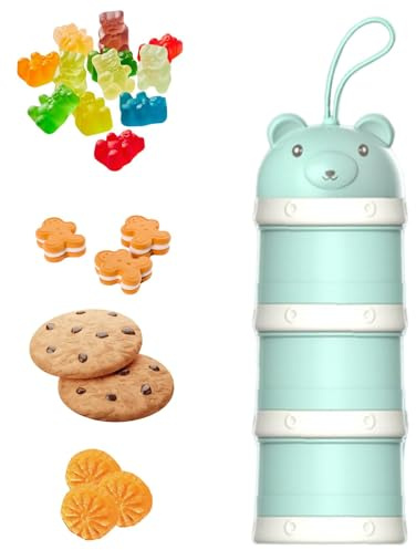 Cuchara de leche en polvo para bebé, apilable caja de almacenamiento de leche en polvo con compartimentos, recipiente de comida infantil de gran capacidad, dispensador de leche en polvo para