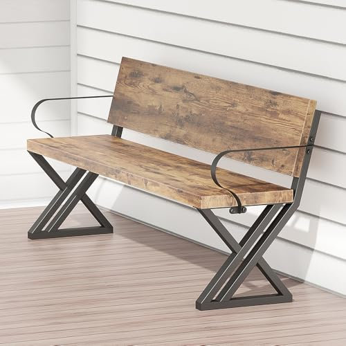 BOTAOYIYI 16 Metal Bench Legs with Backrest Bracket, Set of 2 DIY Kit