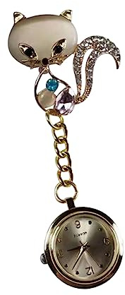 LIFKOME Krankenschwester Taschenuhr Mit Strassbrosche Medizinische Ansteckuhr Goldenes Edelstahlgehäuse Präzise Quarzuhr Für Pflegepersonal Arzt Krankenschwester Kleidungsschmuck