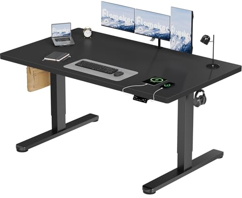 Flamaker Höhenverstellbarer Schreibtisch 160x80 cm, 25MM Ganze Tischplatte mit Bürstenloser Motor,Stabiler Ergonomischer Steh Schreibtisch elektrisch höhenverstellbar mit Kabel Management Tray