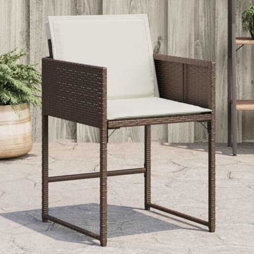 Xichuzi Gartenstühle mit Kissen 4 STK. Braun Poly Rattan, Gartenmöbel, Terrassenstühle, Balkon Stühle, Balkonstuhl, Garten Stühle Für Draussen - 4007478