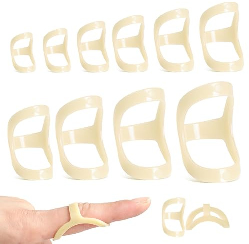 FOSDICK 10 st Knäpp-på Fingerskydd, Ovala Fingerspår, Ovala Fingerskenor Av Plast, Knäpp-på Fingerskydd för Hållare Och Nötskydd (10 Storlekar, 4-13)