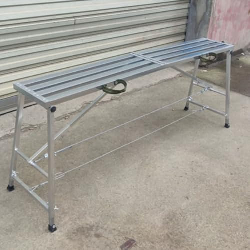 Plataforma de trabajo, pequeñas herramientas de andamiaje para uso doméstico, plataforma de andamio plegable con patas ajustables, plataforma/escalera de construcción de aluminio para construcción