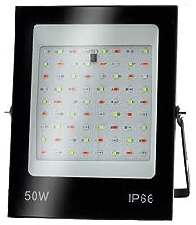 ZKLGS Proiettore a LED per Esterni, Faretto da Esterno Impermeabile IP66 A LED RGB da 50W 100W 200W con Lampada A Rona da Parete Telecomandata per Porte da Garage da Giardino(RGB 50W)