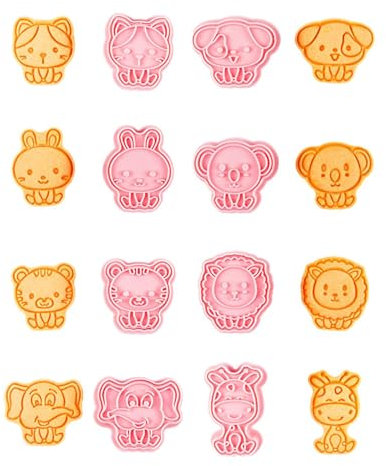 Moldes de galletas en de animales, cortador de galletas de animales, 8 juegos de decoración de pasteles, para aperitivos caseros