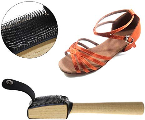 RALIYATX Cepillo para zapatos de baile de ballet, cepillo de alambre de poliuretano, mango de madera, suela de baile, cepillos para zapatos de baile latino, color negro