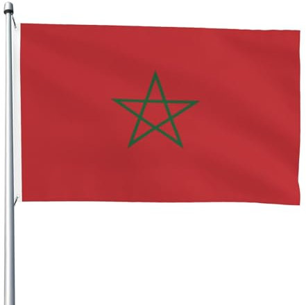 Flagge von Marokko, 1,2 x 1,8 m, doppelseitige Flagge, strapazierfähig, für draußen und Garten, perfekt für Schlafzimmer und Garten