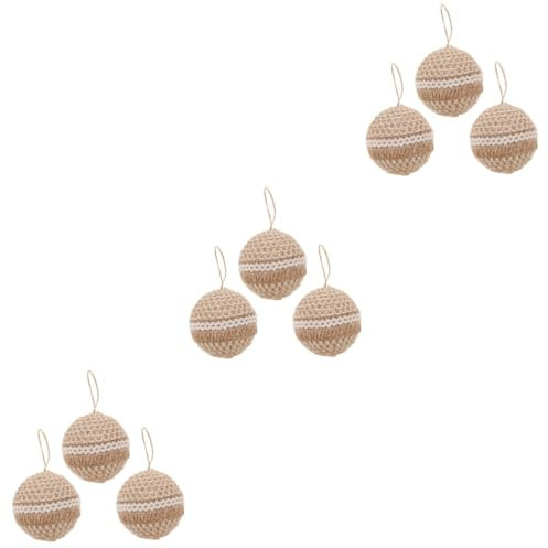 Gadpiparty 3 Set Decorazione Natalizia con Pallina di Natale in Spago per Feste Chiuso Ornamenti Natalizi Rustici Palline di Natale da Appendere Palline di Natale 3 Pezzi * 3