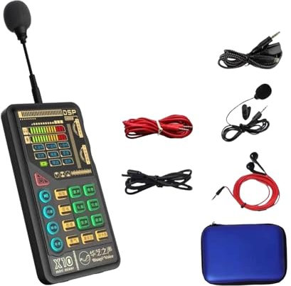 HuadaXtai Table de Mixage Portable avec Micro Portable pour Podcasting et Jeux sur PC