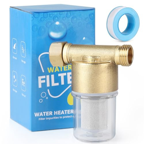 SWAWIS Filtro Antical para Entrada General,agua entrada general Filtro de Agua 1/2 de Latón Malla de 40 μm, para Duchas, Grifos, Lavadoras