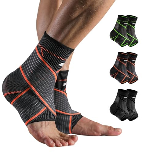 ZAHRVIA Knöchelbandage mit 3D-Gestricktes - Verstellbare Sprunggelenkbandage für Plantarfasziitis & Achillessehne - Atmungsaktive Fußbandage - Bandage Fußgelenk für Sport und Alltag, 1 Paar