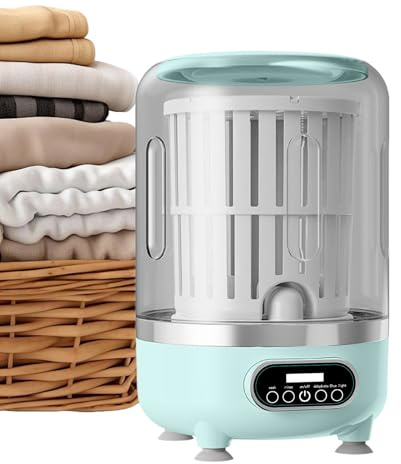 Lavatrice portatile – 3 modalità con cestello girevole | Mini rondella compatta senza installazione per campeggio, bagno, vestiti per bambini, magliette, biancheria intima, 25,5 x 15 cm
