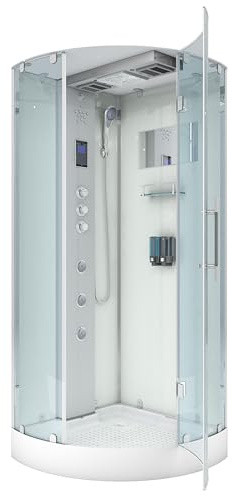 AcquaVapore D37-10L1-ALL Dusche Duschtempel Komplett Duschkabine -Th. 90x90 OHNE 2K Scheiben Versiegelung