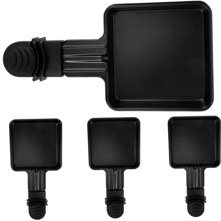 Mipcase 4 pièces Poêlons à Raclette Carrés Acier Inoxydable Mini Poêles à Fromage pour Barbecue Intérieur Plaques de Cuisson Multifonction pour Fondue et Grillade