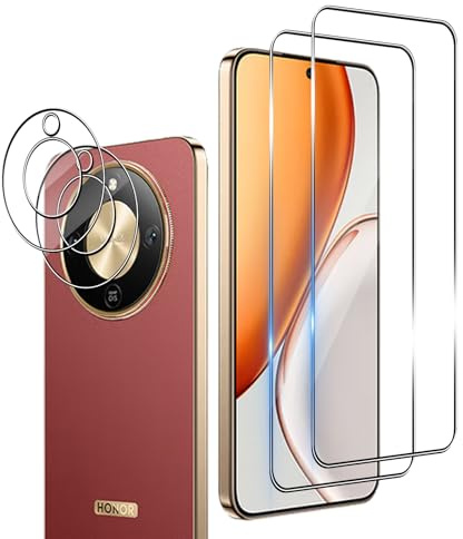 Wookfiss Protector de Pantalla para Honor Magic 8 Lite 5G, 2 Piezas Cristal Templado + 2 Piezas Protector de Lente de Cámara, 9H Dureza Ultra Resistente Sin Burbujas Vidrio Templado | Wookfiss 2 Piezas Vidrio Templado + 2 Piezas Protector de Lente de Cámara, 9H Dureza Ultra Resistente Sin Burbujas