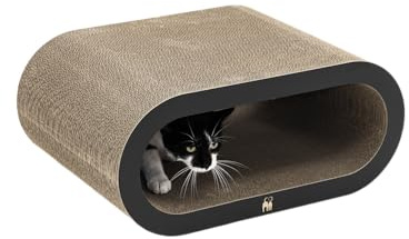 Petrebels Kratzpappe Daisy 59, Katzen Kratzbrett aus sehr stabilem Karton, Kratzkarton 58,5 x 42 x 25,5 cm, Farbe Schwarz
