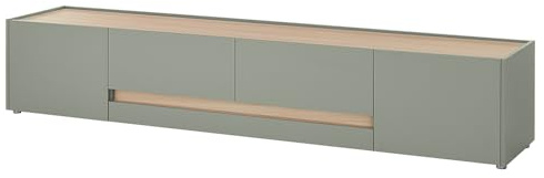Lomadox Wohnzimmer Schrank Lowboard mit 220 cm Breite in grün mit Eiche, 2 Türen & 2 Schubkästen