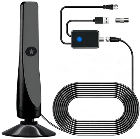 2026Wave Max TV Antenna - Long Range Indoor Digital HDTV Broadwave Antenna with Smart Signal Amplifier, Supports 8K 4K 1080p, 600+ Mile Range, Beamforming Tech for Local & Distant Channels (1)