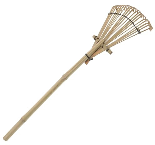 Veemoon Râteau Miniature en Bambou Naturel 18×53,5 Cm Outil Zen de Jardin Japonerie pour Bac à Sable et Décoration Zen de Table Accessoire Léger et Précis et Bac à Sable Intérieur