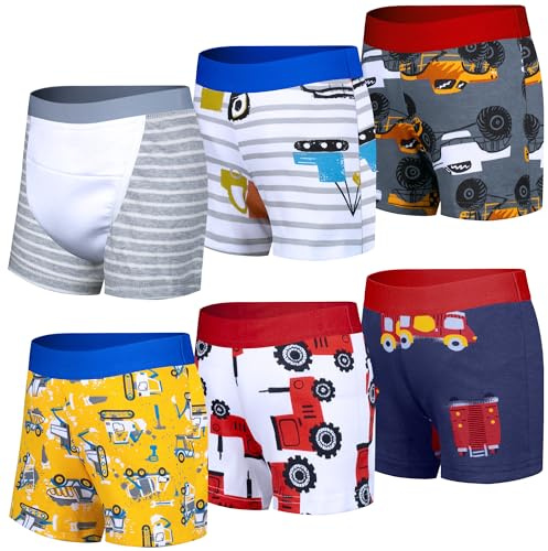 BIG ELEPHANT Töpfchen-Unterwäsche Kinder, 100% Baumwolle, Boxer-Stil | 6er-Pack, Mehrlagen-Kern für kleine Pipi-Unfälle, spürbare Nässe, waschbar, für Jungen & Mädchen