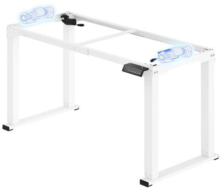 FLEXISPOT Höhenverstellbarer Schreibtisch Gestell 4-Bein | Dualmotor für besonders stabilen Stand, 71,5–118,5 cm höhenverstellbar, ideal für Sitz-Steh-Arbeitsplätze (Weiß)