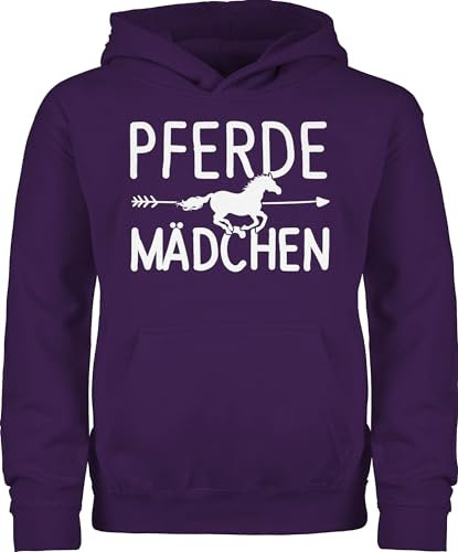 Kinder Hoodie Jungen - Pferd - Pferde Mädchen - Pferdemädchen - 152 (12/13 Jahre) - Lila - pferdepulli pferdepullover reiten fjordis pullover pferdepullies reithoodies pferdeliebhaber ich geh