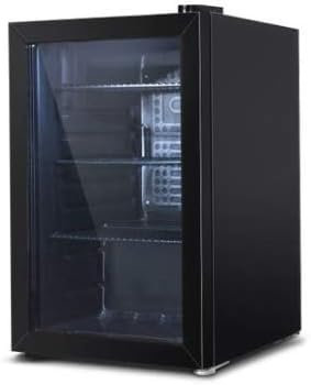 Cookology CBC70BK Under-Counter Drinks Fridge in Black - 70L Capacity - Beer, Wine/Drinks Fridge - Adjustable Temperature Control - Suitable for Cans & Bottles - Energy Efficient - Double Glazed Glass