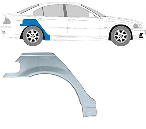 Hinterradlauf-Reparaturblech passend für BMW 3/1998 2005 / E46 / Limousine, Kombi/unlackierter Stahl/rechte Seite (Fahrerseite/Offside/O/S) / Beseitigen Sie Rost in Ihrem Auto.