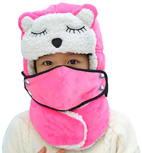 Faxianther Winterhut Mädchen Jungen Fliegermütze Baby Kinder Wintermütze Skimütze Warm Winddicht Russlandmütze mit Ohrenklappen Flauschig Mütze verdicken Fleecemütze Trappermütz