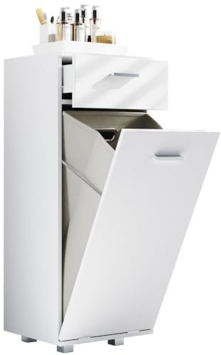 VCM Holz Wäscheschrank | Wäschetruhe | Wäschebox | Wäschekorb | Maße ca. H. 101 x B. 40 x T. 35 cm. - Zalo S