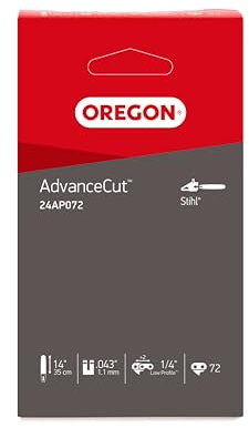 Oregon Mini Catena Compatibile con la Motosega Stihl GTA26 con Barra di Guida da 14 pollici (35 cm), Passo da 1/4, 72 Maglie di Trasmissione, Calibro da 1,1 mm, Assicura un Basso Contraccolpo (24AP)