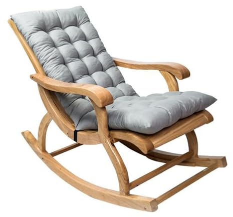 LYXLBX Polsterauflage Stapelsessel Auflage Hängestuhl Sitzauflage,Sitzauflage für Gartensessel und Gartenstuhl Schaukelstuhl Auflage Polster Kissen, Gesteppt Sessel Chair Kissen,Grau-120 * 50 * 8cm