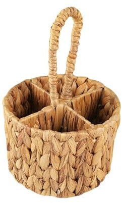 KESOTO Cesta de Mimbre para Guardar Cubiertos, Organizador de Utensilios de Cocina para Tenedores Y Cucharas