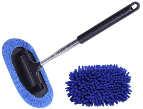 Cabilock 1 Ensemble Essuyer télescopique fenêtre Pare-Brise Ouah Nettoyage Extensible Nettoyeur vitre Laveur de vitre Brosse de détail de Voiture Outils d'essuie-Glace Caoutchouc Bleu