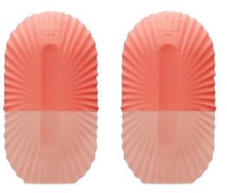 2PCS Reusable Face Ice Cube Trays for Skin Care, Pink Gradient Shell - Shaped Ice Molds for Face Massaging & Brightening,Silicone Facial Ice Molds,Ice Roller (SCR01PK)