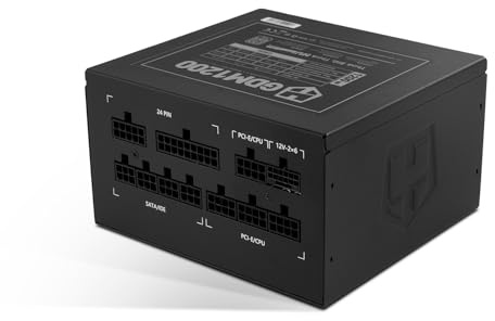 NOX XTREME PRODUCTS HUMMER GDM 1200W Gold – Modulärt ATX 3.1-nätaggregat 80 PLUS Gold, tyst 120 mm-fläkt, PCIe 5.1, 90% effektivitet, extra långa platta kablar.