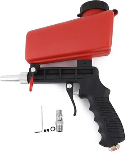 1/4” Portable Air Sandblasting Gun, Handheld Pneumatic Sand Blasting Machine Professional Anti-Rust Sandblaster Mini Air Sandblaster Tools for Normal Sand Black Steel Diamond Glass Beads