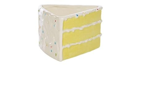 Napco Cake Slice White 5.5 x 4.5 Ceramic Planter Pot